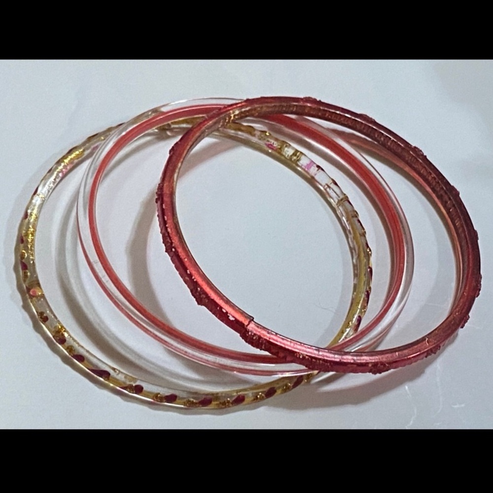 Small Size Glass Bangle Bracelets ~ you get all 3 #6662